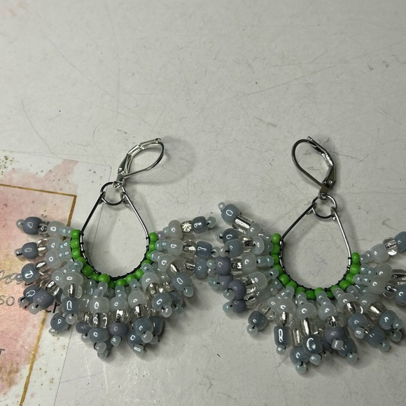 Chic Beaded Teardrop Earrings - Picture 3 of 3